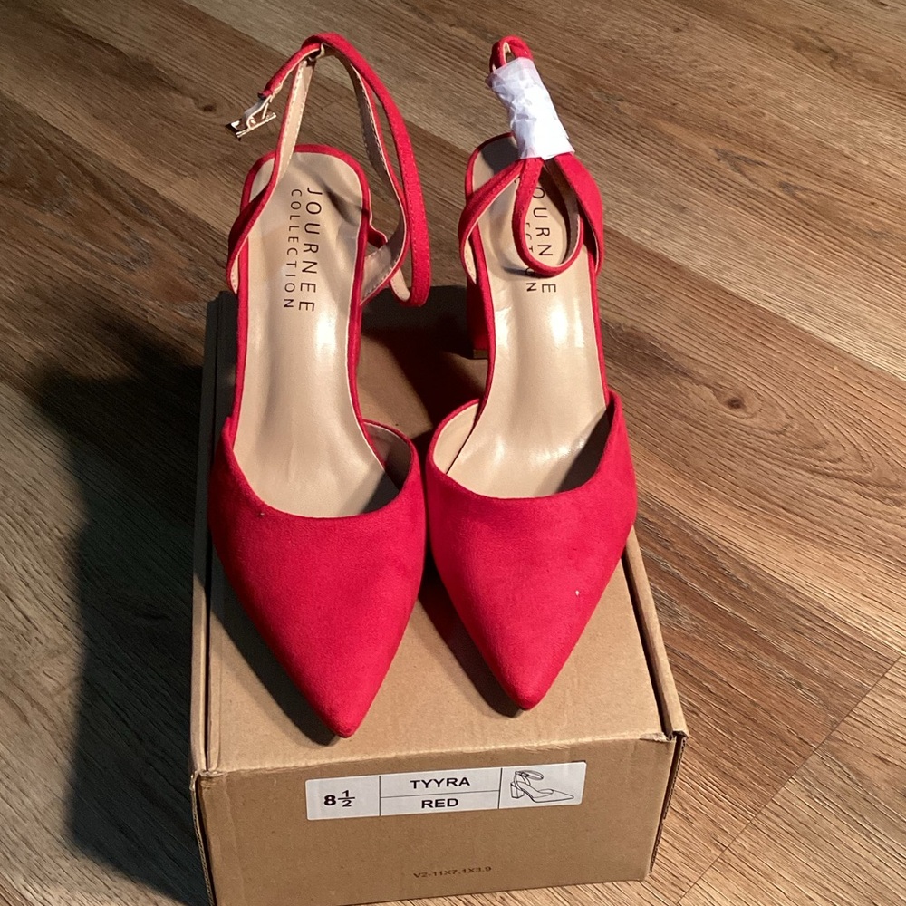 Journee Collection Red Pointed Toe Heels